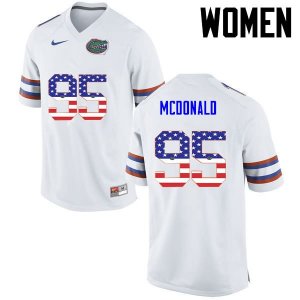 Women's Florida Gators #95 Ray McDonald NCAA Nike White USA Flag Fashion Authentic Stitched College Football Jersey NGP0462CG